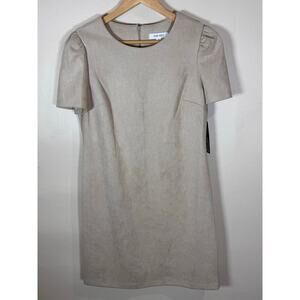 NWT Nine West Womens Career Dress Faux Suede Short Sleeve Business Size 10